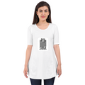 Female Maternity Dress | Regular Fit Women's | 180 GSM Bio-Washed Cotton Blend DTG Printed | Double Stitched Seam | Maternity | Personalized | DTG | Minimalist | Trust | Friendship | Friendship Day - front - White - mockup 1