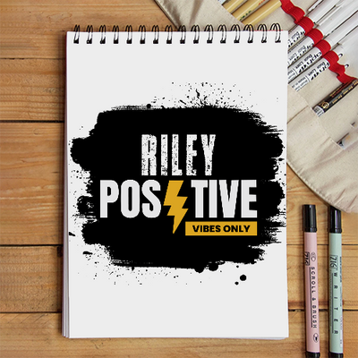 Sketchbook | A5 Spiral Bound | Digital Print Cover | 140 GSM Paper | Unisex | Personalized | Bold | Positivity | Motivation | Everyday | Uplifting | Positive Vibes Only - front - White - mockup 1