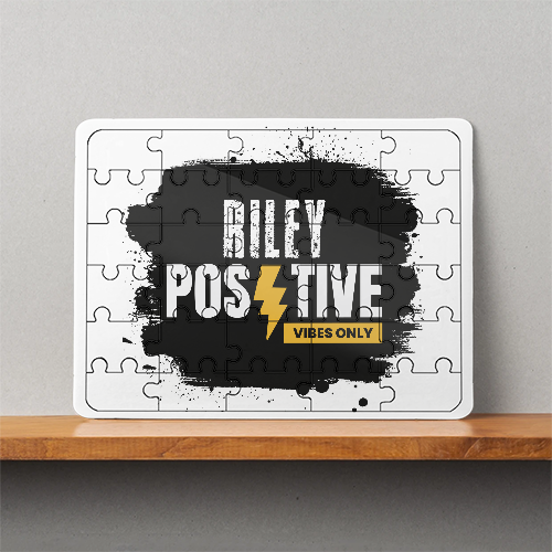 MDF Wooden Puzzles | 6x8 Inch | 30 Pieces | Durable MDF | Glossy Finish | Sublimation Print | Lightweight | Waterproof | Fade-Proof | Unisex | Personalized | Bold | Positivity | Motivation | Everyday | Uplifting | Positive Vibes Only - front - White - mockup 1