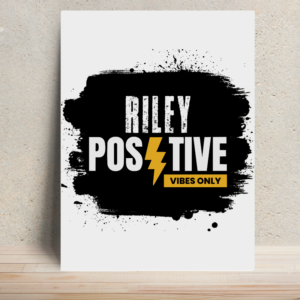 Metal Posters | 8x11.7 & 11.7x15.7 in | 1mm Thick Metal | Magnetic Mount, Waterproof, Glossy Finish | Unisex Home Decor | Personalized | Bold | Positivity | Motivation | Everyday | Uplifting | Positive Vibes Only - front - White - mockup 1