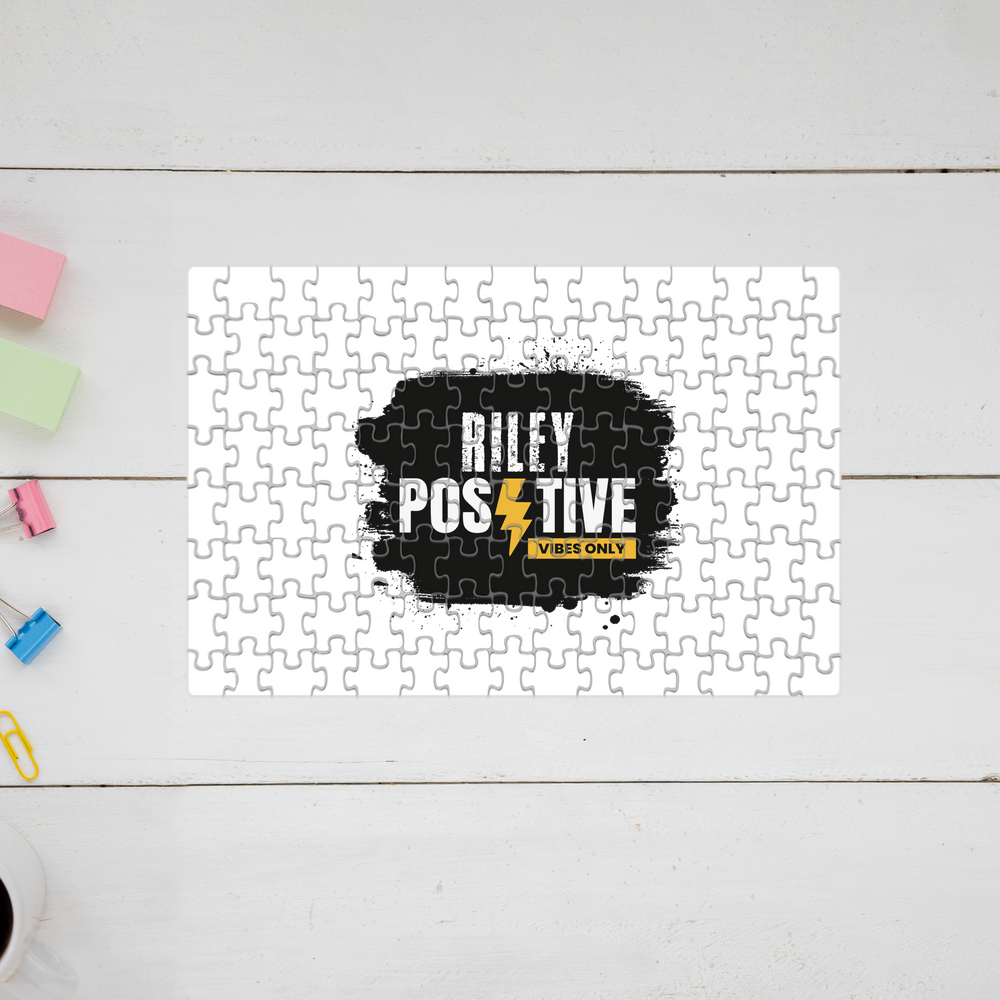 Jigsaw Puzzle | 120 Pieces A4 Size | Recycled Paper Semi-Gloss Finish | Engaging Entertainment Brain Booster | Unisex All Ages | Personalized | Bold | Positivity | Motivation | Everyday | Uplifting | Positive Vibes Only - front - mockup 1