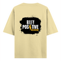 Oversized Standard T-Shirt | Unisex Relaxed Fit | 100% Super Combed Cotton DTG | Soft, Breathable & Durable | Adult | Personalized | DTG | Bold | Positivity | Motivation | Everyday | Uplifting | Positive Vibes Only - back - Beige - mockup 2
