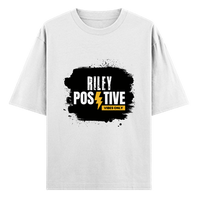 Oversized Classic T-Shirt | Unisex Oversized Fit | 100% Super-Combed Cotton | Pre-Shrunk & Ribbed Neck | Adults | Personalized | DTG | Bold | Positivity | Motivation | Everyday | Uplifting | Positive Vibes Only - front - White - mockup 1