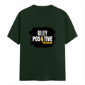 Classic Crew T-Shirt | Men's Regular Fit | 180 GSM Bio-Washed Cotton | DTG Print Ready | Double-Stitched & Ribbed Neck | Personalized | DTG | Bold | Positivity | Motivation | Everyday | Uplifting | Positive Vibes Only - front - Bottle Green - mockup 1