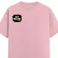 Female Classic Crew T-Shirt | Women's Regular Fit | 180 GSM Bio-Washed Cotton | Double Stitched, Pre-Shrunk | Personalized | DTG | Bold | Positivity | Motivation | Everyday | Uplifting | Positive Vibes Only - right pocket - Light Baby Pink - mockup 4