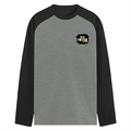 Male Raglan T-Shirt | Men's Regular Fit | 180 GSM Bio-Washed Cotton Blend | DTG Printed | Durable & Pre-Shrunk | Personalized | DTG | Bold | Positivity | Motivation | Everyday | Uplifting | Positive Vibes Only - right pocket - mockup 4