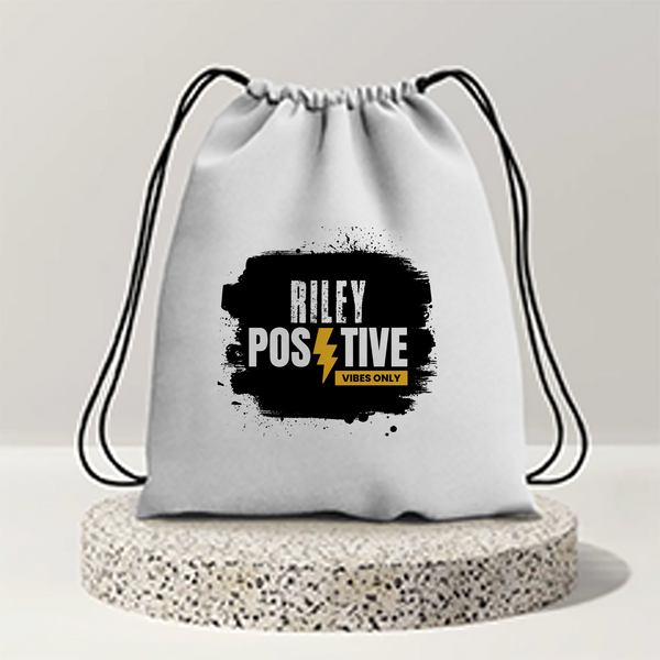 Drawstring Bag | Unisex | 280 GSM Cotton DTF | Durable, Secure Closure, Versatile | Everyday Carry | Personalized | DTF | Bold | Positivity | Motivation | Everyday | Uplifting | Positive Vibes Only
