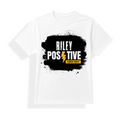 Unisex Dry Fit T-Shirt | Regular Fit Activewear | Micro Polyester Sublimation Ready | Quick-Dry Wrinkle Resistant | Personalized | Sublimation | Bold | Positivity | Motivation | Everyday | Uplifting | Positive Vibes Only - front - mockup 1