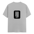 Female Classic Crew T-Shirt | Women's Regular Fit | 180 GSM Bio-Washed Cotton | Double Stitched, Pre-Shrunk | Personalized | DTG | Typographic | Friendship | Socializing | Everyday | Joyful - back - Grey Melange - mockup 2