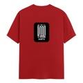 Men's Classic Crew T-Shirt | Regular Fit | 180 GSM Bio-Washed Cotton | DTF Print Ready | Pre-Shrunk, Durable | Personalized | DTF | Typographic | Friendship | Socializing | Everyday | Joyful - back - Red - mockup 2
