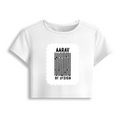 Female Baby Tee | Cropped Fit, Gen Z | 95% Cotton 5% Spandex, DTG | Stretchable, Breathable, Pre-Shrunk | Women | Personalized | DTG | Bold | Design | Identity | Everyday | Assertive | Unorthodox By Design - front - White - mockup 1
