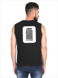 Men's Sleeveless T-Shirt | Regular Fit | 180 GSM Bio-Washed Cotton | Pre-Shrunk, Double Stitched | Men | Personalized | DTF | Bold | Design | Identity | Everyday | Assertive | Unorthodox By Design - back - Black - mockup 2