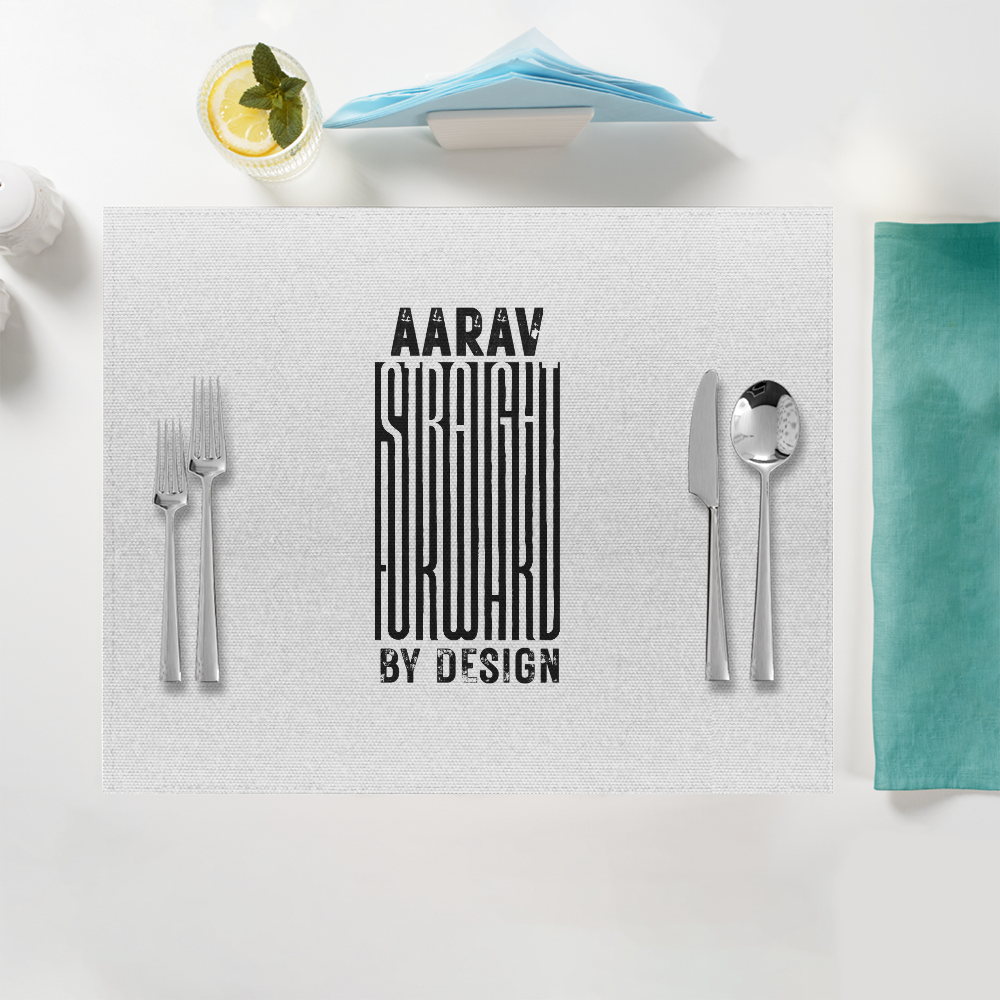 Placemat | Home & Event Dining | 100% Polyester | Durable, Fade-Proof, Soft | Unisex | Personalized | Bold | Design | Identity | Everyday | Assertive | Unorthodox By Design - front - White - mockup 1