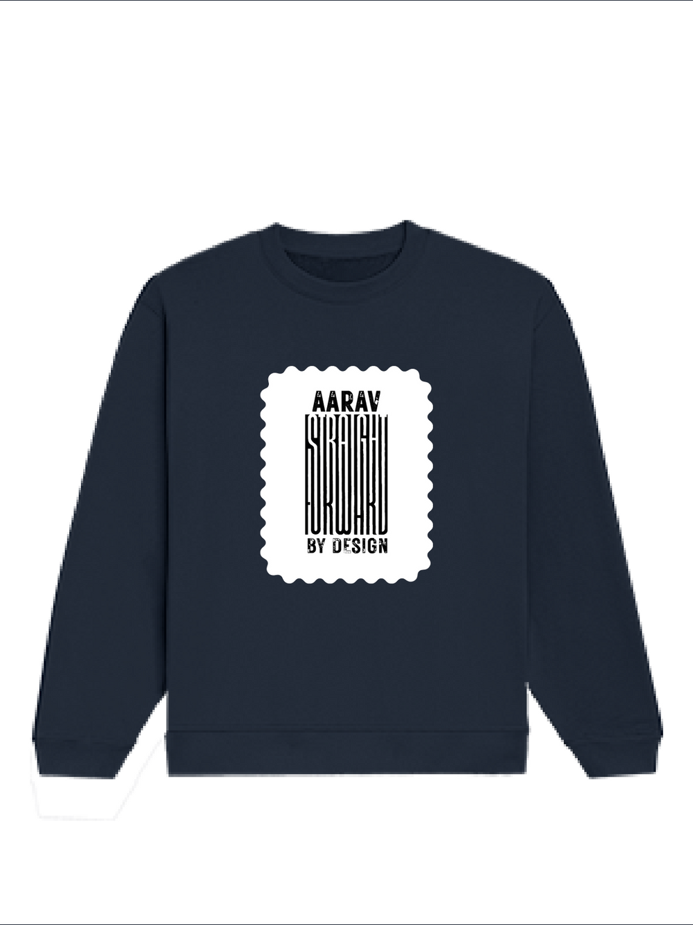 Oversized Sweatshirt | Roomy Relaxed Fit | 400 GSM Cotton Blend | Pre-Shrunk Drop Shoulder | Unisex Adult | Personalized | DTF | Bold | Design | Identity | Everyday | Assertive | Unorthodox By Design - front - Navy Blue - mockup 1