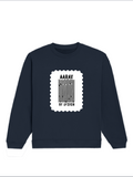 Oversized Sweatshirt | Roomy Relaxed Fit | 400 GSM Cotton Blend | Pre-Shrunk Drop Shoulder | Unisex Adult | Personalized | DTF | Bold | Design | Identity | Everyday | Assertive | Unorthodox By Design - front - Navy Blue - mockup 1
