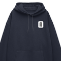 Oversized Hoodie | Relaxed Fit, Drop-Shoulder | 400 GSM Fabric | Warm, Durable | Unisex | Personalized | DTF | Bold | Design | Identity | Everyday | Assertive | Unorthodox By Design - left pocket - Navy Blue - mockup 3