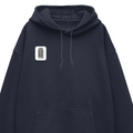 Oversized Hoodie | Relaxed Fit, Drop-Shoulder | 400 GSM Fabric | Warm, Durable | Unisex | Personalized | DTF | Bold | Design | Identity | Everyday | Assertive | Unorthodox By Design - right pocket - Navy Blue - mockup 4