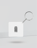 Keychain | Rectangle, Square, Slim Options | Acrylic UV Printed | Fade-Proof, Glossy Finish | Unisex | Personalized | Bold | Design | Identity | Everyday | Assertive | Unorthodox By Design - back_Square - White - mockup 2