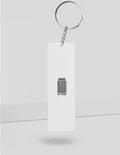 Keychain | Rectangle, Square, Slim Options | Acrylic UV Printed | Fade-Proof, Glossy Finish | Unisex | Personalized | Bold | Design | Identity | Everyday | Assertive | Unorthodox By Design - back_Slim - White - mockup 6