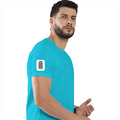 Men's Classic Crew T-Shirt | Regular Fit | 180 GSM Bio-Washed Cotton | DTF Print Ready | Pre-Shrunk, Durable | Personalized | DTF | Bold | Design | Identity | Everyday | Assertive | Unorthodox By Design - right sleeve - SkyBlue - mockup 6