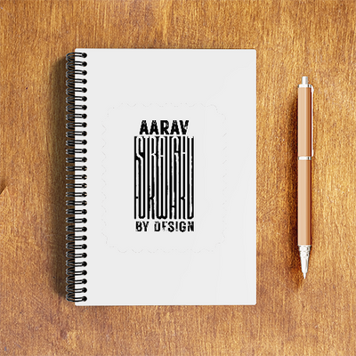 NotePad | A5 Size | Digital Print | 120 Pages | Unisex | Personalized | Bold | Design | Identity | Everyday | Assertive | Unorthodox By Design - front - White - mockup 1