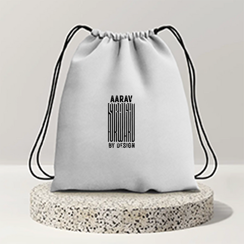 Drawstring Bag | Unisex | 280 GSM Cotton DTF | Durable, Secure Closure, Versatile | Everyday Carry | Personalized | DTF | Bold | Design | Identity | Everyday | Assertive | Unorthodox By Design - front - mockup 1