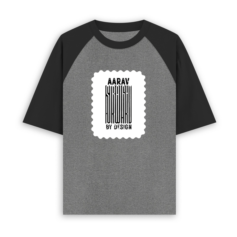 Unisex Oversized Raglan T-Shirt | 180 GSM Bio-Washed Cotton | DTF Print Ready | Relaxed Fit | Adults | Personalized | DTF | Bold | Design | Identity | Everyday | Assertive | Unorthodox By Design - front - mockup 1