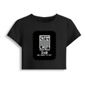 Female Baby Tee | Cropped Fit, Gen Z | 95% Cotton 5% Spandex, DTG | Stretchable, Breathable, Pre-Shrunk | Women | Personalized | DTG | Minimalist | Self-determination | Everyday | Assertive | I’ll Handle The Rest - front - Black - mockup 1