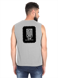 Men's Sleeveless T-Shirt | Regular Fit | 180 GSM Bio-Washed Cotton DTG | Pre-Shrunk, Double Stitched | For Gym & Casual Wear | Personalized | DTG | Minimalist | Self-determination | Everyday | Assertive | I’ll Handle The Rest - back - Grey Melange - mockup 2
