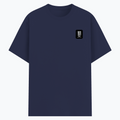Basic T-Shirt | Unisex Fit, Sizes XS-2XL | 180 GSM Poly-Cotton Blend, DTF Ready | Bio-Wash, Silicon Finish, Durable Stitching | Adults | Personalized | DTF | Minimalist | Self-determination | Everyday | Assertive | I’ll Handle The Rest - left pocket - Navy Blue - mockup 3