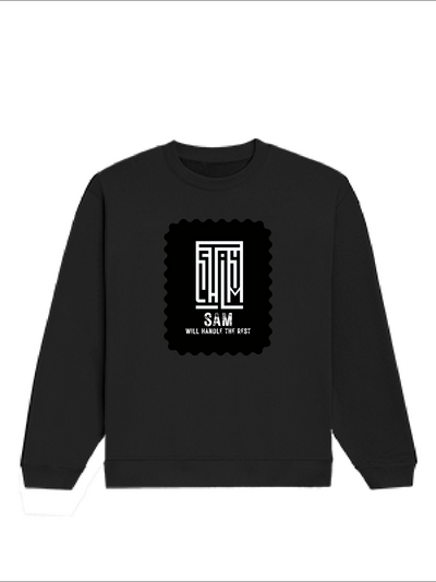 Oversized Sweatshirt | Roomy Relaxed Fit | 400 GSM Cotton Blend | Pre-Shrunk Drop Shoulder | Unisex Adult | Personalized | DTG | Minimalist | Self-determination | Everyday | Assertive | I’ll Handle The Rest - front - Black - mockup 1