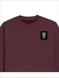 Oversized Sweatshirt | Roomy Relaxed Fit | 400 GSM Cotton Blend | Pre-Shrunk Drop Shoulder | Unisex Adult | Personalized | DTG | Minimalist | Self-determination | Everyday | Assertive | I’ll Handle The Rest - left pocket - Maroon - mockup 3