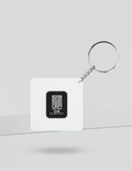 Keychain | Rectangle, Square, Slim Options | Acrylic UV Printed | Fade-Proof, Glossy Finish | Unisex | Personalized | Minimalist | Self-determination | Everyday | Assertive | I’ll Handle The Rest - back_Square - White - mockup 2