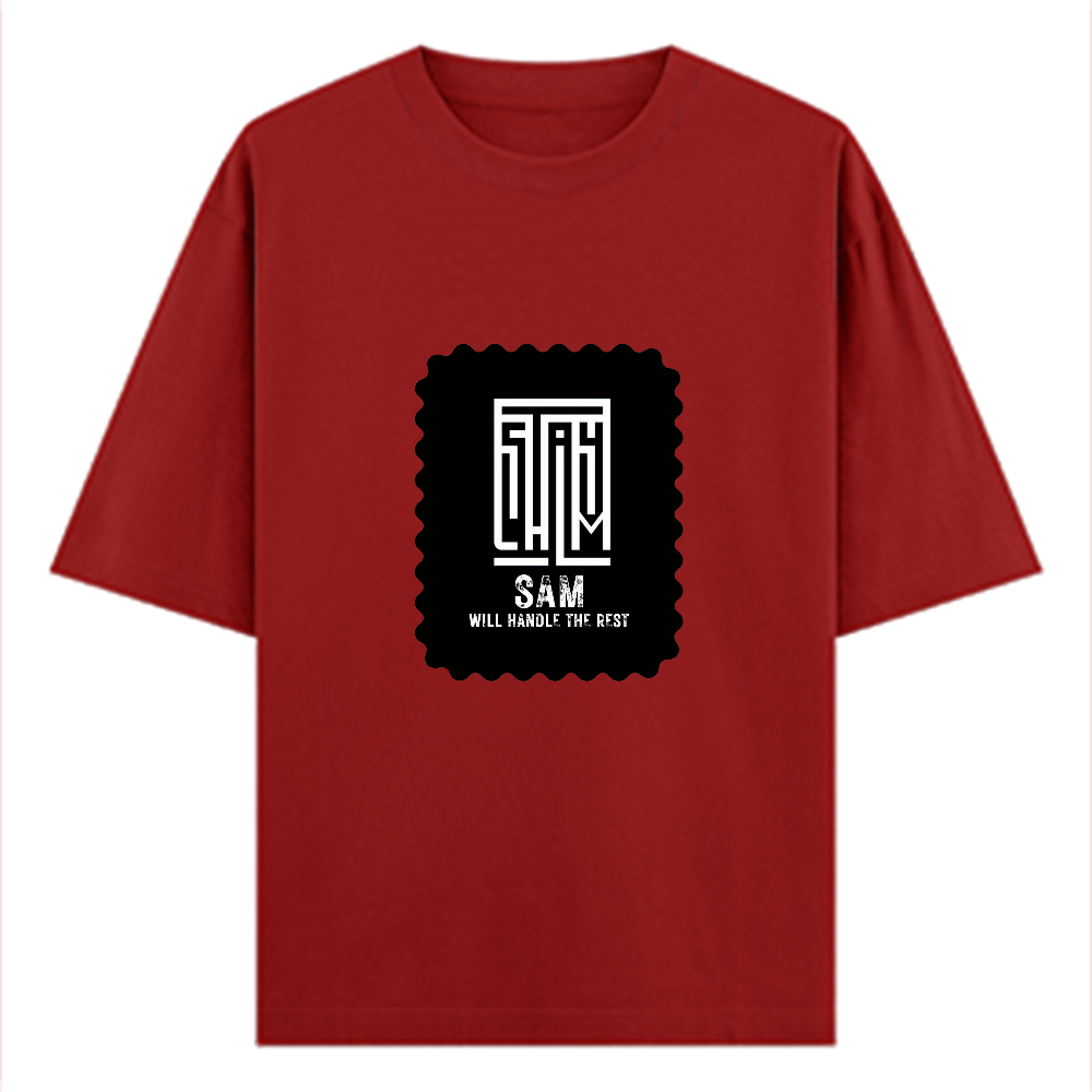 Oversized Classic T-Shirt | Unisex Oversized Fit | 100% Super-Combed Cotton | Pre-Shrunk & Ribbed Neck | Adults | Personalized | DTG | Minimalist | Self-determination | Everyday | Assertive | I’ll Handle The Rest - front - Red - mockup 1