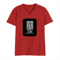 Men's V-Neck T-Shirt | Regular Fit | 180 GSM Bio-Washed Cotton | DTG Print | Durable | Personalized | DTG | Minimalist | Self-determination | Everyday | Assertive | I’ll Handle The Rest - front - Red - mockup 1