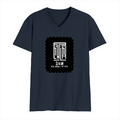 Male V Neck T-Shirt | Regular Fit | 180 GSM Bio-Washed Cotton | DTF Print | Double Stitched, Pre-Shrunk | Men | Personalized | DTF | Minimalist | Self-determination | Everyday | Assertive | I’ll Handle The Rest - front - Navy Blue - mockup 1