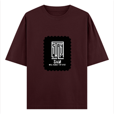 Oversized Classic T-Shirt | Unisex Fit | 100% Super-Combed Cotton | Pre-Shrunk, Double-Stitched | Adults | Personalized | DTF | Minimalist | Self-determination | Everyday | Assertive | I’ll Handle The Rest - front - Maroon - mockup 1