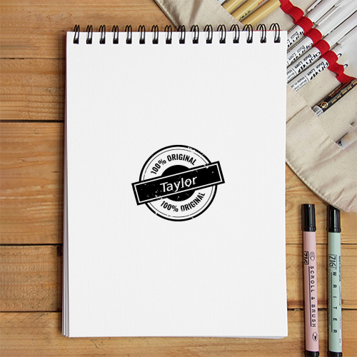 Personalized Stamp Sketchbook Printing with Custom Name
