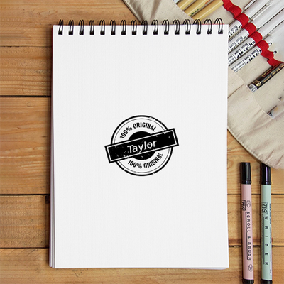 Personalized Stamp Sketchbook Printing with Custom Name