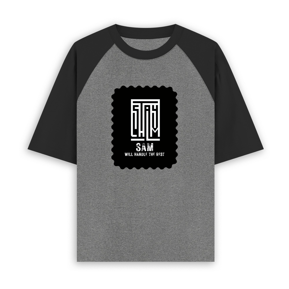 Unisex Oversized Raglan T-Shirt | 180 GSM Bio-Washed Cotton | DTF Print Ready | Relaxed Fit | Adults | Personalized | DTF | Minimalist | Self-determination | Everyday | Assertive | I’ll Handle The Rest - front - mockup 1