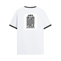 Ringer T-shirt | Unisex | DTG Print | Contrast Trim | Men's, Women's | Personalized | DTG | Typographic | Trust | Secrets | Safe For Your Secrets - back - Black White - mockup 2