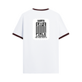 Ringer T-shirt | Unisex | DTG Print | Contrast Trim | Men's, Women's | Personalized | DTG | Typographic | Trust | Secrets | Safe For Your Secrets - back - Maroon off white - mockup 2