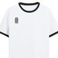 Ringer T-shirt | Unisex | DTG Print | Contrast Trim | Men's, Women's | Personalized | DTG | Typographic | Trust | Secrets | Safe For Your Secrets - right pocket - Black White - mockup 4