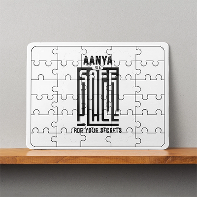 MDF Wooden Puzzles | 6x8 Inch | 30 Pieces | Durable MDF | Glossy Finish | Sublimation Print | Lightweight | Waterproof | Fade-Proof | Unisex | Personalized | Typographic | Trust | Secrets | Safe For Your Secrets - front - White - mockup 1