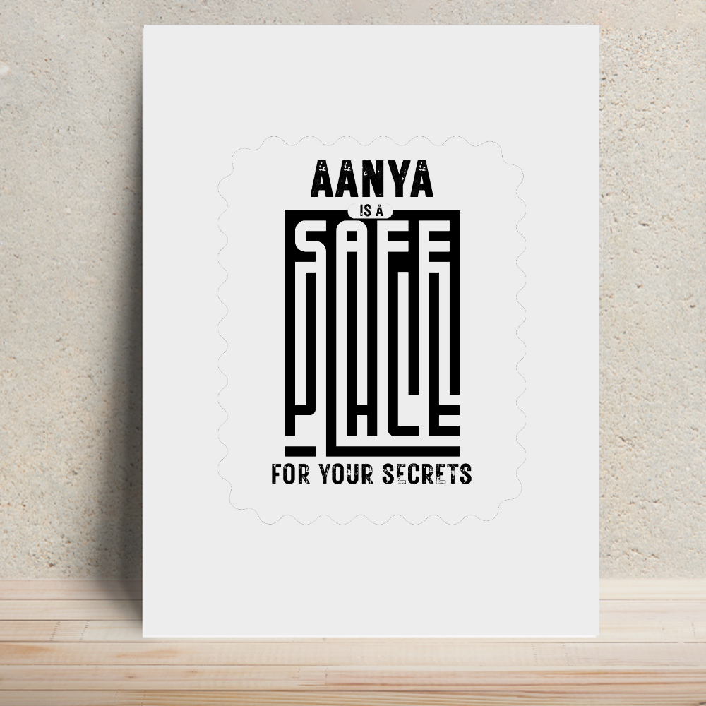 Metal Posters | 8x11.7 & 11.7x15.7 in | 1mm Thick Metal | Magnetic Mount, Waterproof, Glossy Finish | Unisex Home Decor | Personalized | Typographic | Trust | Secrets | Safe For Your Secrets - front - White - mockup 1