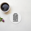 Acrylic Coaster | Standard | Durable Acrylic | UV Printed | Glossy Finish | Fade-Proof | Unisex | Personalized | Typographic | Trust | Secrets | Safe For Your Secrets - front - Circle - White - mockup 1