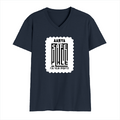 Men's V-Neck T-Shirt | Regular Fit | 180 GSM Bio-Washed Cotton | DTG Print | Durable | Personalized | DTG | Typographic | Trust | Secrets | Safe For Your Secrets - front - Navy Blue - mockup 1