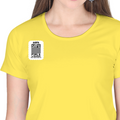 Women's Classic Crew T-Shirt | Regular Fit | 180 GSM Bio-Washed Cotton | DTF Print Ready | Double Stitched, Pre-Shrunk | Personalized | DTF | Typographic | Trust | Secrets | Safe For Your Secrets - right pocket - New Yellow - mockup 4
