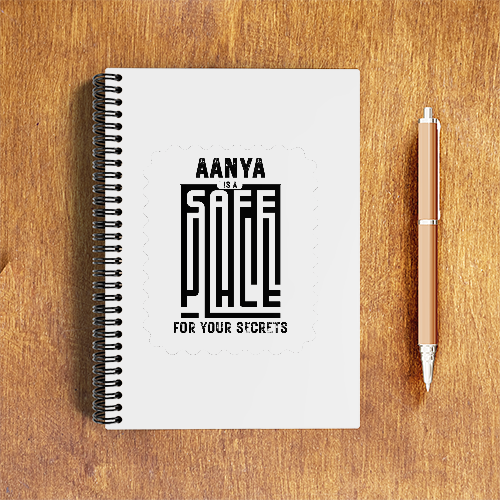 NotePad | A5 Size | Digital Print | 120 Pages | Unisex | Personalized | Typographic | Trust | Secrets | Safe For Your Secrets - front - White - mockup 1