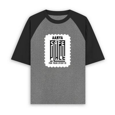 Unisex Oversized Raglan (Dtg) | Personalized | DTG | Typographic | Trust | Secrets | Safe For Your Secrets - front - mockup 1
